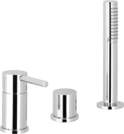 Herzbach Deep Dreiloch-Wannenarmatur 18.220250.2.01 Ohne Auslauf, Chrom