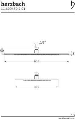 Herzbach Living Spa Regenbrause 11.600450.2.01 450 X 300 Mm, Clean-Effekt, Chrom -VIEGA Verkäufe Herzbach Living Spa Regenbrause 11.600450.2.01 450 x 300 mm Clean Effekt chrom 1