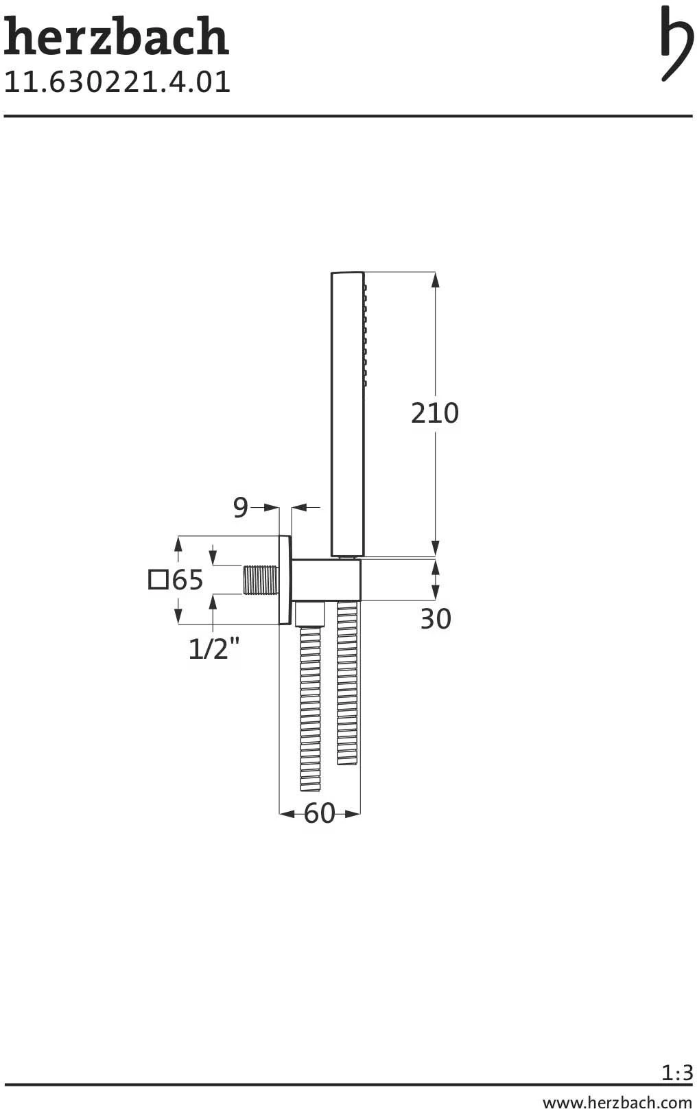 Herzbach Living Spa Wannenset 11.630221.4.01 Chrom, Mit Konushalter, Brauseanschlussbogen, 1.600mm, Square 2 Herzbach Living Spa Wannenset 11.630221.4.01 Chrom, Mit Konushalter, Brauseanschlussbogen, 1.600mm, Square – Bild 2