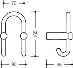 Hewi 801 Garderoben-Doppelhaken 801.90.03024 Orange, Haken Nach Hinten -VIEGA Verkäufe Hewi 801 Garderoben Doppelhaken 801.90.03024 orange Haken nach hinten 1