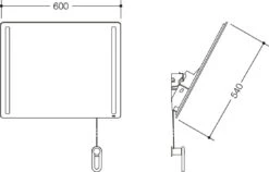 Hewi 801 Kipp-Lichtspiegel LED 801.01B40097 600x540x6mm, Matt, Lichtgrau -VIEGA Verkäufe Hewi 801 Kipp Lichtspiegel LED 801.01B40097 600x540x6mm matt lichtgrau 2