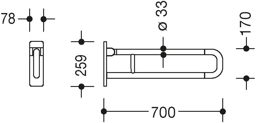 Hewi 801 Stützklappgriff 801.50.21633 700 Mm, Rubinrot, Fest, Aluminiumkern 2 Hewi 801 Stützklappgriff 801.50.21633 700 Mm, Rubinrot, Fest, Aluminiumkern – Bild 2