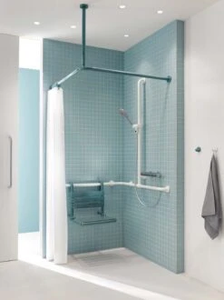 Hewi 801 Vorhangstange 801.34.106155 1000 X 1000 Mm, 20 Vorhangringe, Aquablau -VIEGA Verkäufe Hewi 801 Vorhangstange 801.34.106155 1000 x 1000 mm 20 Vorhangringe aquablau 1