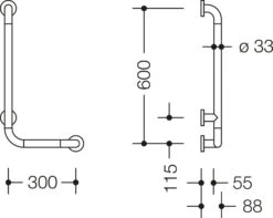 Hewi 801 Winkelgriff 801.22.10055 600 X 300 Mm, Aquablau -VIEGA Verkäufe Hewi 801 Winkelgriff 801.22.10055 600 x 300 mm aquablau 2