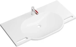 Hewi Mineralguss-Waschtischset 950.19.01955 100x55cm, Mit Waschtischarmatur, Aquablau