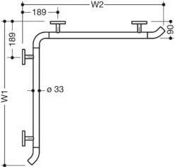 Hewi System 800 K Dusch-/Wannenhandlauf 950.35.1S9118 Sonderlänge, Stützen Und Rosetten Signalweiß, Senfgelb -VIEGA Verkäufe Hewi System 800 K Dusch Wannenhandlauf 950.35.1S9118 Sonderlaenge Stuetzen und Rosetten signalweiss senfgelb 1