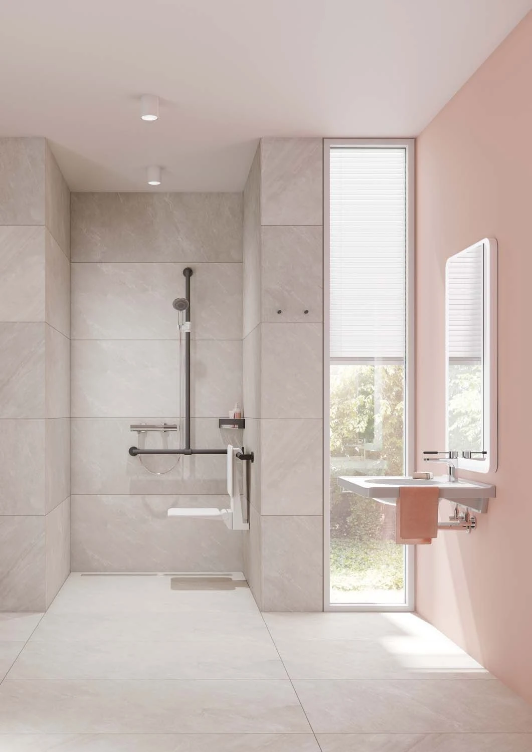 Hewi System 900 Duschhandlauf 900.35.30160AS 1250 X 965 X 965 Mm, Pulverbeschichtet Weiß Tiefmatt, Ausführung Rechts 2 Hewi System 900 Duschhandlauf 900.35.30160AS 1250 X 965 X 965 Mm, Pulverbeschichtet Weiß Tiefmatt, Ausführung Rechts – Bild 2