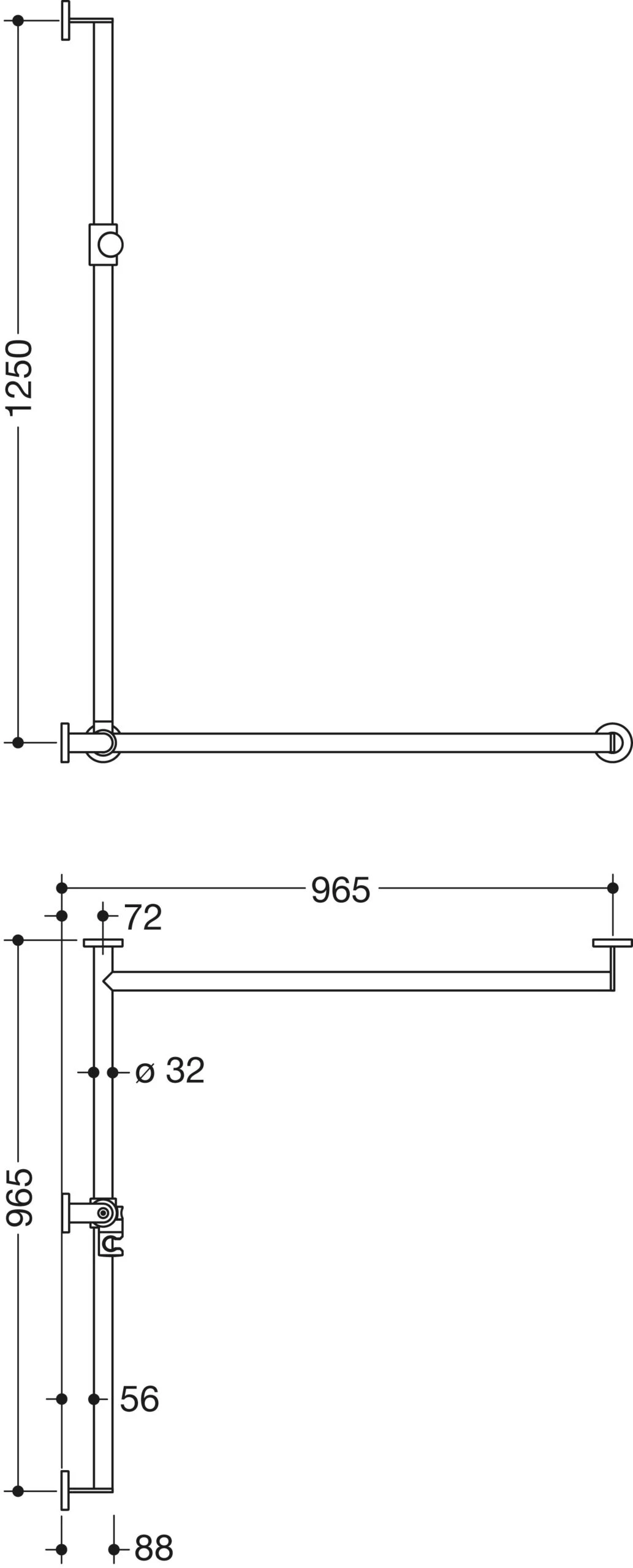 Hewi System 900 Duschhandlauf 900.35.30160AS 1250 X 965 X 965 Mm, Pulverbeschichtet Weiß Tiefmatt, Ausführung Rechts 3 Hewi System 900 Duschhandlauf 900.35.30160AS 1250 X 965 X 965 Mm, Pulverbeschichtet Weiß Tiefmatt, Ausführung Rechts – Bild 3