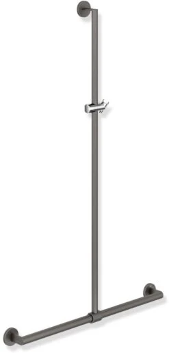 Hewi System 900 Duschhandlauf 900.35.43260DD 1250 X 1184 Mm, Pulverbeschichtet Dunkelgrau Tiefmatt/chrom
