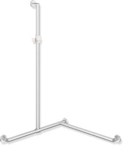 Hewi System 900 Edelstahl-Duschhandlauf 900.35.309XA92 1250 X 965 X 1185 Mm, Matt, Halter Anthrazitgrau, Links