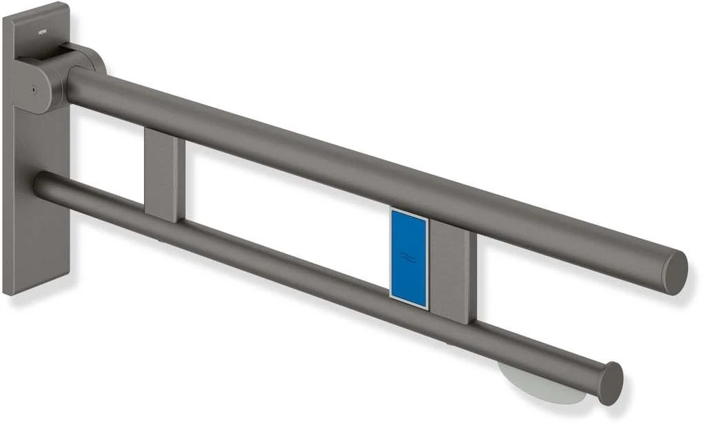 Hewi System 900 Stützklappgriff 900.50.16960DC Ausladung 850 Mm, Edelstahl Pulverbeschichtet Schwarz Tiefmatt, Links, WC-Papierhalter/Funk-Spülauslösung 1 Hewi System 900 Stützklappgriff 900.50.16960DC Ausladung 850 Mm, Edelstahl Pulverbeschichtet Schwarz Tiefmatt, Links, WC-Papierhalter/Funk-Spülauslösung