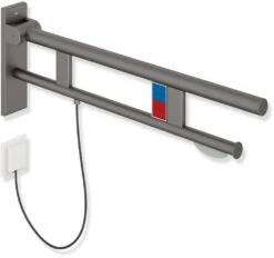 Hewi System 900 Stützklappgriff 900.50.19360DX Ausladung 850 Mm, Edelstahl Pulverbeschichtet Weiß Tiefmatt, Links