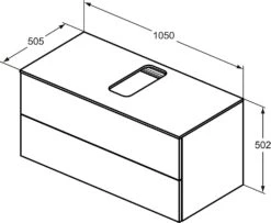 Ideal Standard Adapto Waschtisch-Unterschrank U8597FF 1050x502x505mm, 2 Auszüge, Pinie Hell Dekor -VIEGA Verkäufe Ideal Standard Adapto Waschtisch Unterschrank U8597FF 1050x502x505mm 2 Auszuege Pinie hell Dekor 2