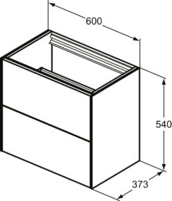 Ideal Standard Conca Waschtisch-Unterschrank T4354Y6 Ohne Waschtisch-Platte, 2 Auszüge, 60x37x54 Cm, Eiche Hell Furnier -VIEGA Verkäufe Ideal Standard Conca Waschtisch Unterschrank T4354Y6 ohne Waschtisch Platte 2 Auszuege 60x37x54 cm Eiche hell Furnier 5