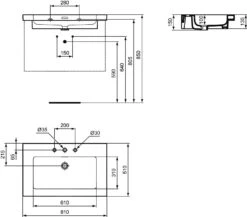 Ideal Standard Extra Waschtisch T436401 3 Hahnlöcher, Mit Überlauf, 810 X 510 X 150 Mm, Weiß -VIEGA Verkäufe Ideal Standard Extra Waschtisch T436401 3 Hahnloecher mit Ueberlauf 810 x 510 x 150 mm weiss 7