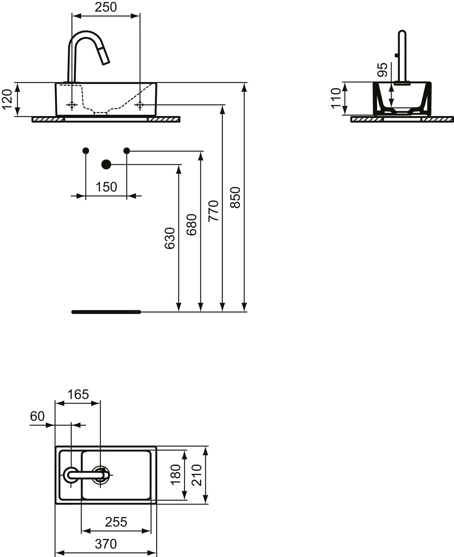Ideal Standard IdealStream Standventil F2842AA Chrom, Ausladung 126 Mm, DN 15 3 Ideal Standard IdealStream Standventil F2842AA Chrom, Ausladung 126 Mm, DN 15 – Bild 3