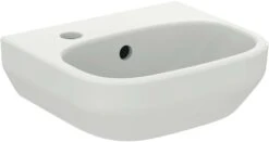 Ideal Standard I.life A Handwaschbecken T4515MA 35x30x15cm, Mit Hahnloch Und Überlauf, Hahnbank Links, Weiß Ideal Plus