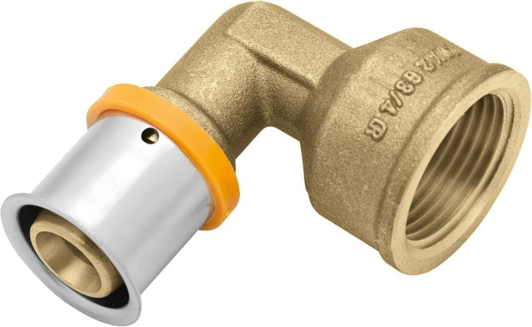KAN-therm KAN-press 6in1 Übergangswinkel 1009069029 25 Mm X 3/4 IG, 90Grad, Messing, Mit Presshülse 1 KAN-therm KAN-press 6in1 Übergangswinkel 1009069029 25 Mm X 3/4 IG, 90Grad, Messing, Mit Presshülse