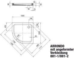 Kaldewei Arrondo Duschwanne 460535000030 100x100x6,5cm, Mit Verkleidung/Träger, Antislip, Bahamabeige -VIEGA Verkäufe Kaldewei Arrondo Duschwanne 460535000030 100x100x65cm mit Verkleidung Traeger Antislip bahamabeige 2