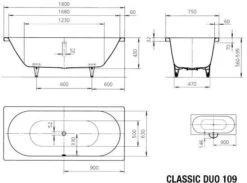 Kaldewei Classic Duo Badewanne 290934013001 180x75cm, Vollantislip Perl-Effekt, Weiß -VIEGA Verkäufe Kaldewei Classic duo Badewanne 290934013001 180x75cm Vollantislip Perl Effekt weiss 3