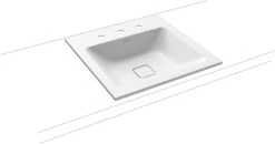 Kaldewei Cono Einbau-Waschtisch 908206003711 3075, 50x50cm, Alpinweiss Matt Perl-Effekt, Ohne Überlauf, Ohne Hahnloch