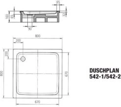 Kaldewei Duschplan 542-1 Duschwanne 440500013001 80 X 80 X 6,5 Cm, Weiss Perl-Effekt -VIEGA Verkäufe Kaldewei Duschplan 542 1 Duschwanne 440500013001 80 x 80 x 65 cm weiss Perl Effekt 4