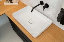 VIEGA Verkäufe -VIEGA Verkäufe Kaldewei Miena Waschtisch Schale 909606003671 3185 58 x 38 cm warm grey 60 ohne Ueberlauf ohne Hahnloch Schallschutz 1