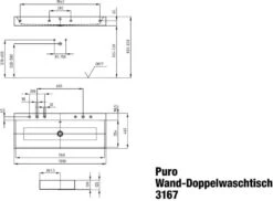 Kaldewei Puro Wand-Waschtisch 906806033711 3167, 120x46cm, Alpinweiss Matt Perl-Effekt, Mit Überlauf, 3 Hahnlöcher -VIEGA Verkäufe Kaldewei Puro Wand Waschtisch 906806033711 3167 120x46cm alpinweiss matt Perl Effekt mit Ueberlauf 3 Hahnloecher 3