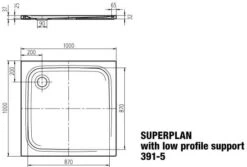 Kaldewei Superplan Duschwanne 447047940231 100x100x2,5cm, Träger Flach, Vollantislip, Pergamon -VIEGA Verkäufe Kaldewei Superplan Duschwanne 447047940231 100x100x25cm Traeger flach Vollantislip pergamon 6