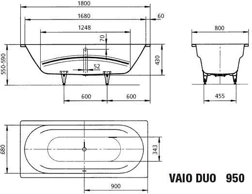 Kaldewei Vaio Badewanne 233000013030 180x80cm, Perl-Effekt, Bahamabeige 2 Kaldewei Vaio Badewanne 233000013030 180x80cm, Perl-Effekt, Bahamabeige – Bild 2