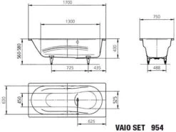 Kaldewei Vaio Set Badewanne 233430003199 170x75cm, Antislip Perl-Effekt, Manhattan -VIEGA Verkäufe Kaldewei Vaio set Badewanne 233430003199 170x75cm Antislip Perl Effekt manhattan 2