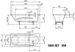 Kaldewei Vaio Set Badewanne 233634010199 160x70cm, Vollantislip, Manhattan -VIEGA Verkäufe Kaldewei Vaio set Badewanne 233634010199 160x70cm Vollantislip manhattan 2