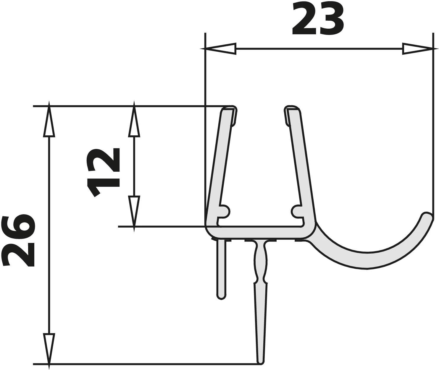 Kermi Atea Dichtleiste 2534051 ATP, 2 Stück, Gebogen, Waagerecht 1 Kermi Atea Dichtleiste 2534051 ATP, 2 Stück, Gebogen, Waagerecht