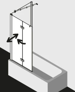 Kermi Diga Badewannen-Faltwand DI2PL12015VAK 120x150cm, Silber Hochglanz, ESG Klar, Links -VIEGA Verkäufe Kermi Diga Badewannen Faltwand DI2PL12015VAK 120x150cm silber hochglanz ESG klar links 3