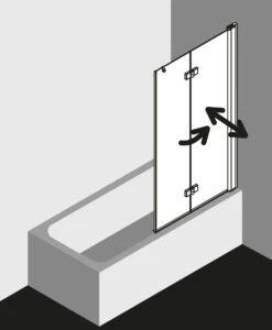 Kermi Diga Badewannen-Faltwand DI2PR10015VAK 100x150cm, Silber Hochglanz, ESG Klar, Rechts -VIEGA Verkäufe Kermi Diga Badewannen Faltwand DI2PR10015VAK 100x150cm silber hochglanz ESG klar rechts 2