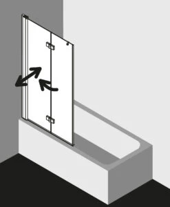 Kermi Diga Badewannen-Faltwand DI2PR120152PK 120x150cm, Weiß, ESG Klar Clean, Rechts -VIEGA Verkäufe Kermi Diga Badewannen Faltwand DI2PR120152PK 120x150cm weiss ESG klar Clean rechts 1