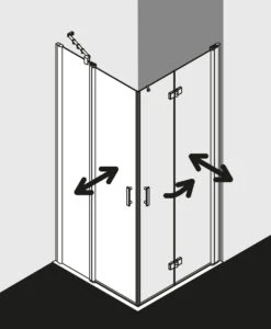 Kermi Diga Eckeinstieg-Hälfte Pendeltür Mit Festfeld DIEPR078182AK 78x185cm, Auf DP, Weiß, ESG Klar, Rechts -VIEGA Verkäufe Kermi Diga Eckeinstieg Haelfte Pendeltuer mit Festfeld DIEPR078182AK 78x185cm auf DP weiss ESG klar rechts 1