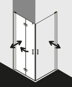 Kermi Diga Eckeinstiegshälfte Pendel-Falttür DI2CR103182PK 103x185cm, Weiß, ESG Klar Clean, Rechts, Auf Duschplatz -VIEGA Verkäufe Kermi Diga Eckeinstiegshaelfte Pendel Falttuer DI2CR103182PK 103x185cm weiss ESG klar Clean rechts auf Duschplatz 1