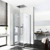 Kermi Diga Eckeinstiegshälfte Pendel-Falttür DI2CR103182PK 103x185cm, Weiß, ESG Klar Clean, Rechts, Auf Duschplatz