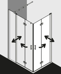 Kermi Diga Eckeinstiegshälfte Pendel-Falttür DI2CR103182PK 103x185cm, Weiß, ESG Klar Clean, Rechts, Auf Duschplatz -VIEGA Verkäufe Kermi Diga Eckeinstiegshaelfte Pendel Falttuer DI2CR103182PK 103x185cm weiss ESG klar Clean rechts auf Duschplatz 6