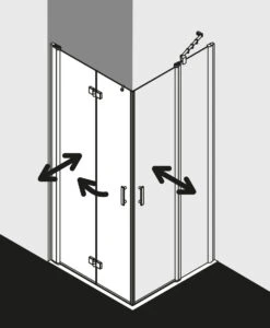 Kermi Diga Eckeinstiegshälfte Pendel-Falttür DI2CR10318VAK 103x185cm, Silber Hochglanz, ESG Klar, Rechts, Auf Duschplatz -VIEGA Verkäufe Kermi Diga Eckeinstiegshaelfte Pendel Falttuer DI2CR10318VAK 103x185cm silber hochglanz ESG klar rechts auf Duschplatz 3