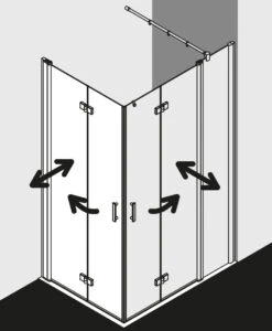 Kermi Diga Eckeinstiegshälfte Pendel-Falttür DI2CR10318VAK 103x185cm, Silber Hochglanz, ESG Klar, Rechts, Auf Duschplatz -VIEGA Verkäufe Kermi Diga Eckeinstiegshaelfte Pendel Falttuer DI2CR10318VAK 103x185cm silber hochglanz ESG klar rechts auf Duschplatz 5