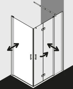 Kermi Diga Eckeinstiegshälfte Pendeltür DI1EL080202AK 80x200cm, Weiß, ESG Klar, Links, Auf Duschwanne -VIEGA Verkäufe Kermi Diga Eckeinstiegshaelfte Pendeltuer DI1EL080202AK 80x200cm weiss ESG klar links auf Duschwanne 2