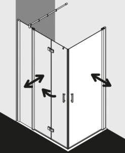 Kermi Diga Eckeinstiegshälfte Pendeltür DI1EL080202AK 80x200cm, Weiß, ESG Klar, Links, Auf Duschwanne -VIEGA Verkäufe Kermi Diga Eckeinstiegshaelfte Pendeltuer DI1EL080202AK 80x200cm weiss ESG klar links auf Duschwanne 3