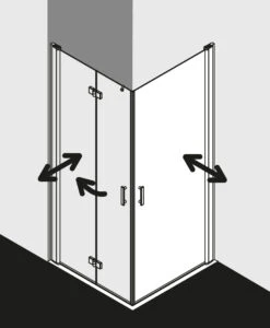 Kermi Diga Eckeinstiegshälfte Pendeltür DI1ER120202PK 120x200cm, Weiß, ESG Klar Clean, Rechts, Auf Duschwanne -VIEGA Verkäufe Kermi Diga Eckeinstiegshaelfte Pendeltuer DI1ER120202PK 120x200cm weiss ESG klar Clean rechts auf Duschwanne 1