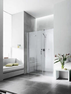 Kermi Diga Pendel-Falttür Mit Festfeld In Nische DI2OR120182PK 120x185cm, Weiß, ESG Klar Clean, Rechts