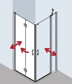 Kermi Eckeinstieg Liga Halbteil LI2CL100201AK 100x200cm, Links, Silber/mattglanz, Echtglas Klar -VIEGA Verkäufe Kermi Eckeinstieg Liga Halbteil LI2CL100201AK 100x200cm links silber mattglanz Echtglas klar 2