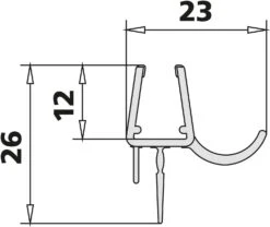 Kermi Gia Dichtleiste 2534060 GIS, 1 Stück, 985mm, In Dachrinnenform, Waagerecht