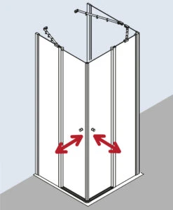 Kermi Ibiza 2000 Eckeinstieg EOL I2EOL090181AK 90x185cm, ESG Klar, Pendeltür Mit Festfeld -VIEGA Verkäufe Kermi Ibiza 2000 Eckeinstieg EOL I2EOL090181AK 90x185cm ESG klar Pendeltuer mit Festfeld 3
