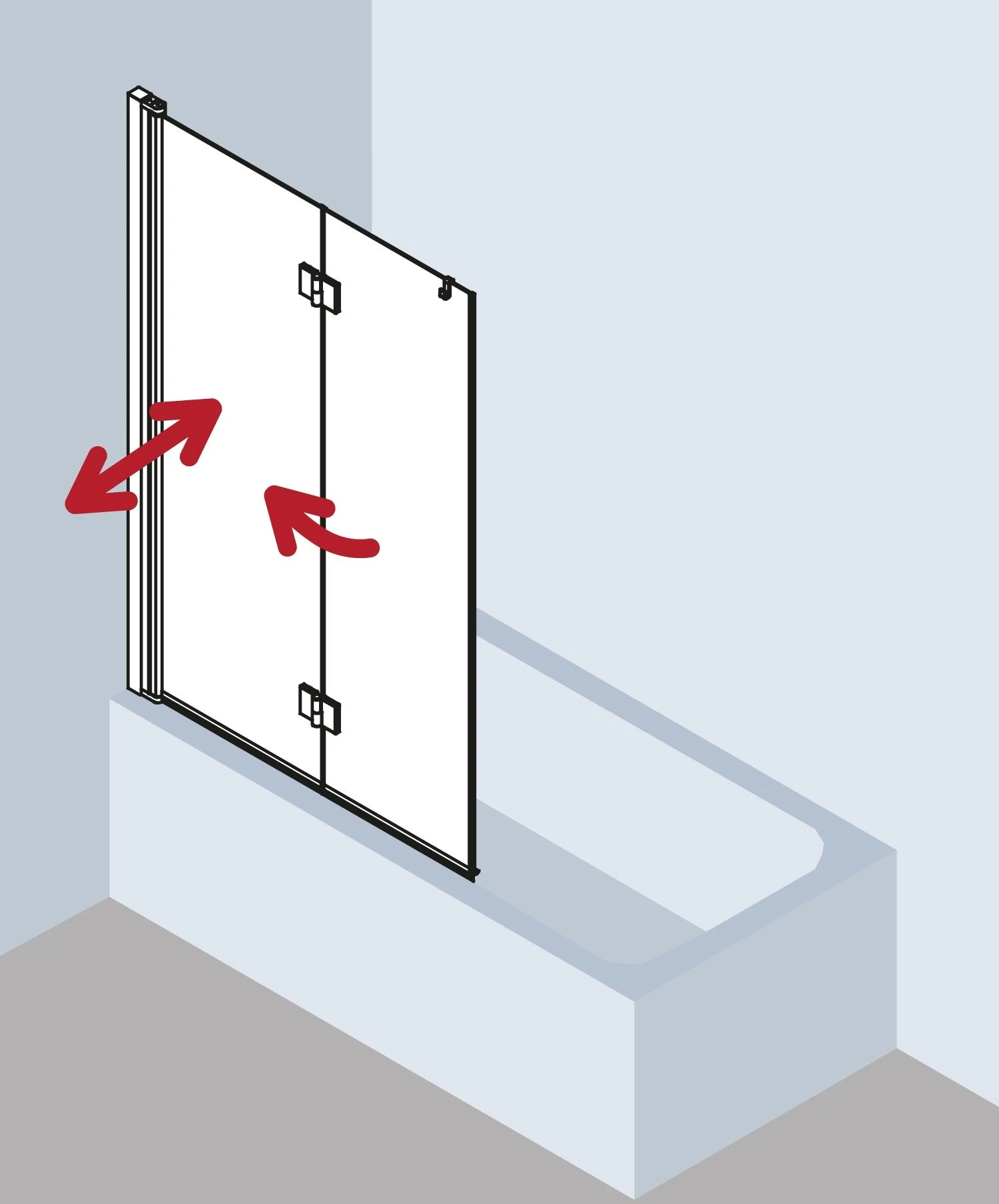 Kermi Liga Badewannen-Faltwand LI2PR100151PK 100x150cm, Silber Mattglanz, ESG Klar Clean, Rechts 2 Kermi Liga Badewannen-Faltwand LI2PR100151PK 100x150cm, Silber Mattglanz, ESG Klar Clean, Rechts – Bild 2